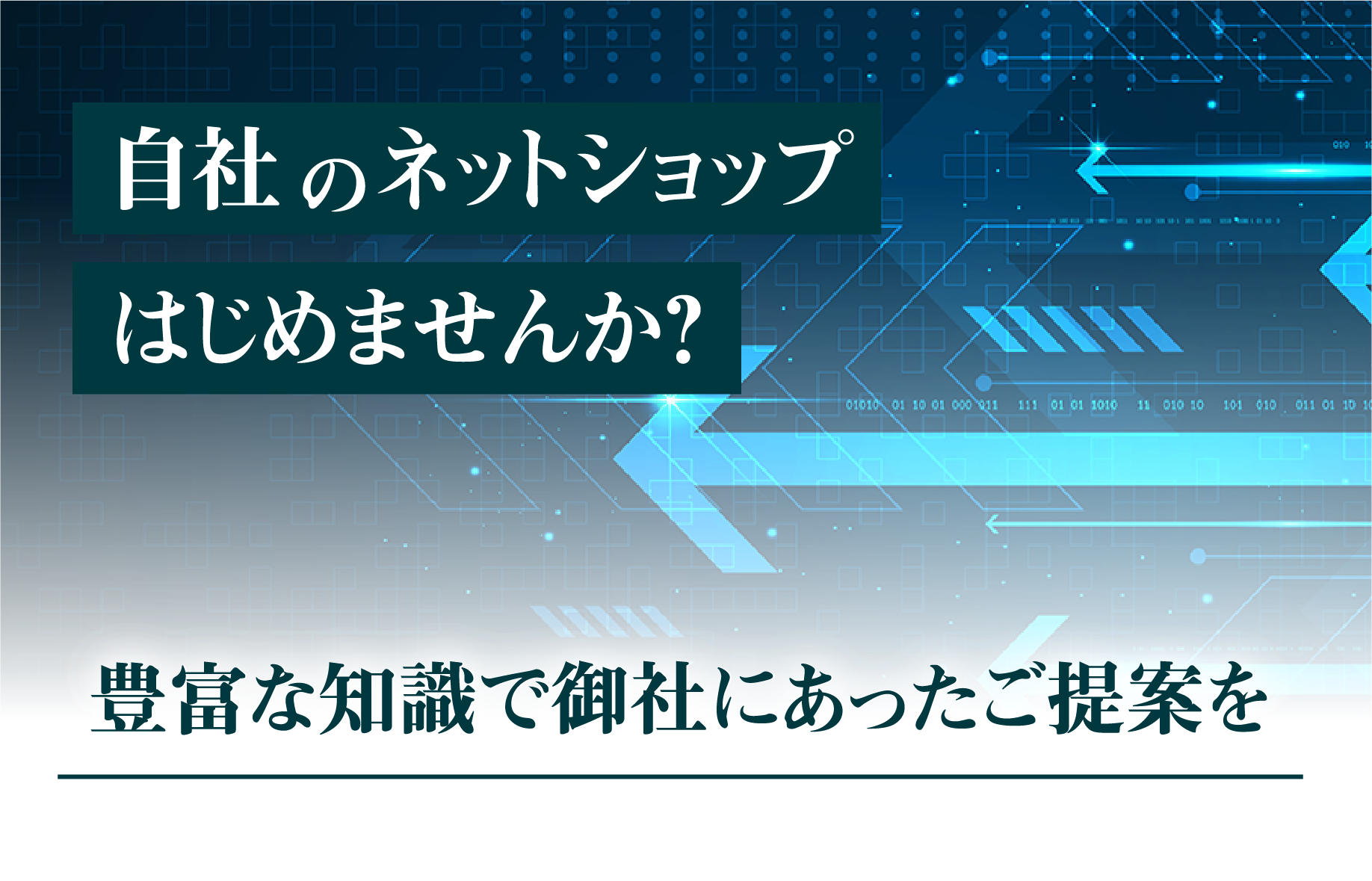 自社のネットショップ始めませんか？豊富な知識で御社にあったご提案を